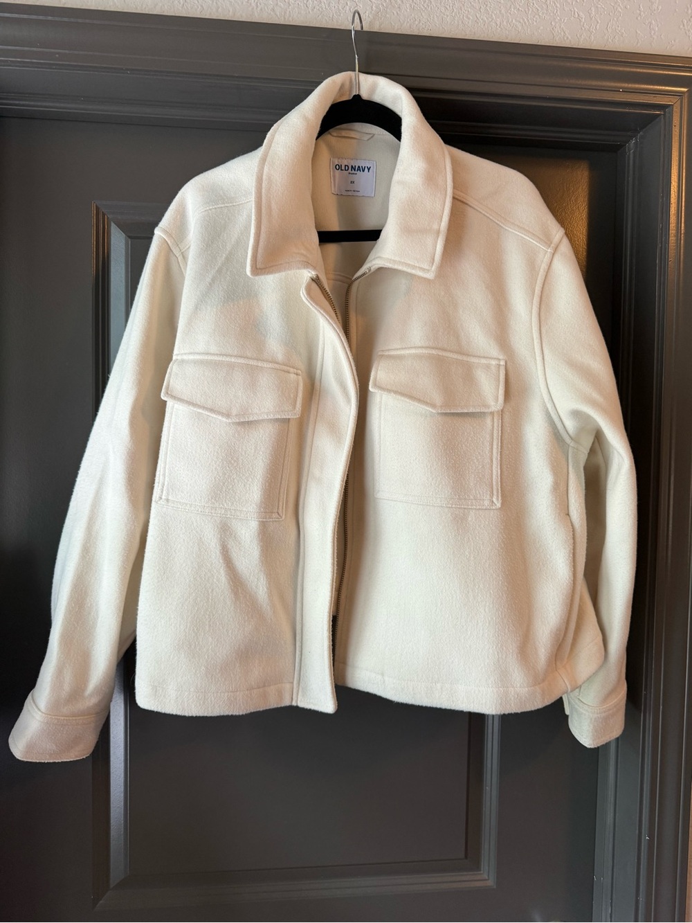 Old Navy Cream Jacket with Chest Flap Pockets